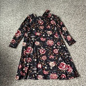 Loft floral  Long Sleeve swing Dress sz xxs